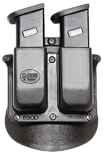 Fobus Double Mag Pouch made of Polymer with Black & Belt Clip compatible with Double Stack 45 Mags (Except Glock)