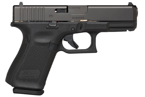 Glock G19 Gen 5 MOS Compact Used Excellent 9mm, 4" Barrel, Fixed Sights, Front Serrations, Ambi Slide Stop, 2x15rd Mags, Rental