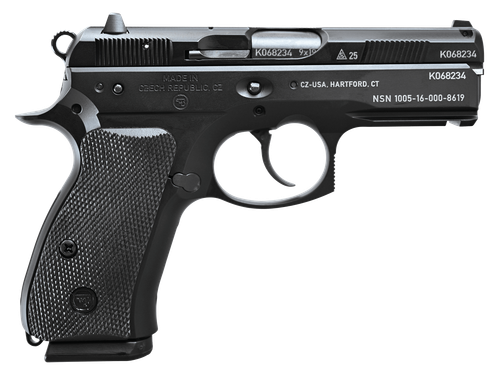 CZ 75 P-01 50th Anniversary Elite 9mm, 3.75" Cold Hammer Forged Barrel, Aluminum, Polycoat Finish, Black, Decocker, Rubber Grips, Fixed Sights, 15rd, 2 mags