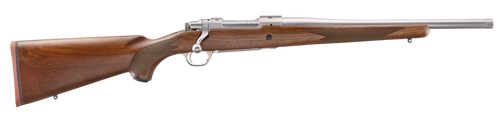 Ruger Hawkeye Hunter 6.5 Creedmoor, 16.6" Steel Barrel, Satin Stainless Finish, 5/8X24 Thread Pitch, American Walnut Stock, 4rd