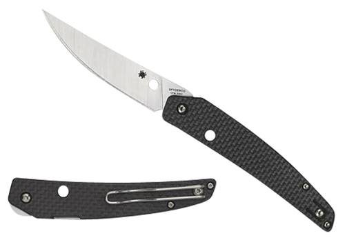 Spyderco Ikuchi 3.26" Folding Plain CPM S30V SS Blade/Black Textured Carbon Fiber/G10 Handle Includes Pocket Clip