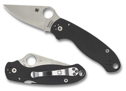 Spyderco Para 3 2.95" Folding Clip Point Plain Satin CPM S45VN SS Blade/ Black G10 Handle Includes Pocket Clip