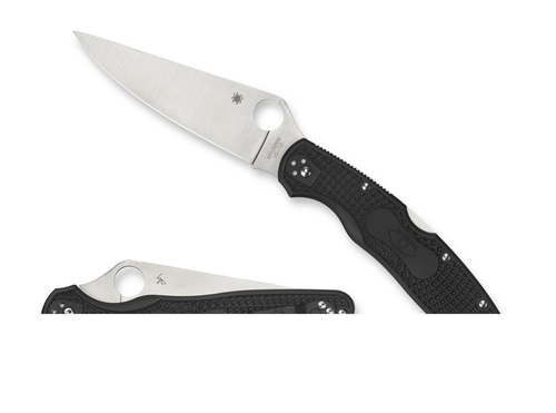 Spyderco Police 4 Lightweight 4.39" Folding Plain Satin VG-10 SS Blade/Black Textured FRN Handle Includes Pocket Clip