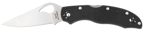 Spyderco Byrd Harrier 2 3.39" Folding Clip Point Plain 8Cr13MoV SS Blade Black Textured G10 Handle Includes Pocket Clip