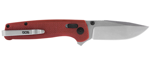 S.O.G SOG-TM1023-C Terminus XR 2.95" Folding Clip Point Plain Stonewashed D2 Steel Blade Crimson Textured G10 Handle Includes Pocket Clip