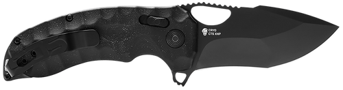 S.O.G SOG-12-27-02 Kiku XR 3.03" Folding Tanto Plain Satin CTS XHP Steel Blade Deep Textured Black Linen Micarta Handle Includes Belt Clip