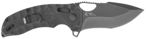 S.O.G SOG-12-27-04 Kiku XR LTE 3.02" Folding Tanto Plain Cryo CTS XHP Blade Deep Textured Black Linen Micarta Handle Includes Belt Clip
