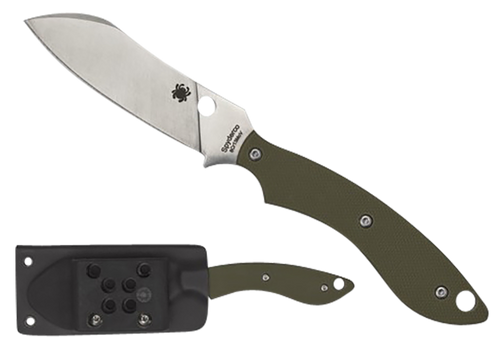 Spyderco Stok 2.95" Fixed Drop Point Plain Stonewashed 8Cr13MoV SS Blade/Olive Drab Textured G10 Handle Includes Sheath G-Clip