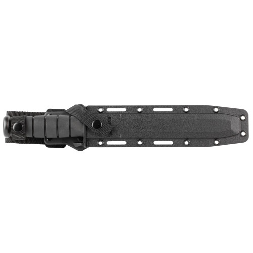 KA-BAR Knives KA-BAR, Tanto, Fixed Blade Knife, 8" Blade Length, 12.813" Overall Length, Tanto Point, Combo Edge, 1095 Cro-Van, Matte Finish, Black, Black Kraton G Handle, Glass Filled Nylon Sheath, Clamshell Packaging