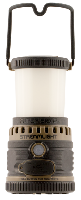 Streamlight Super Siege Lantern 1100/550/125 Lumens White LED/Red LED Lithium Ion Coyote