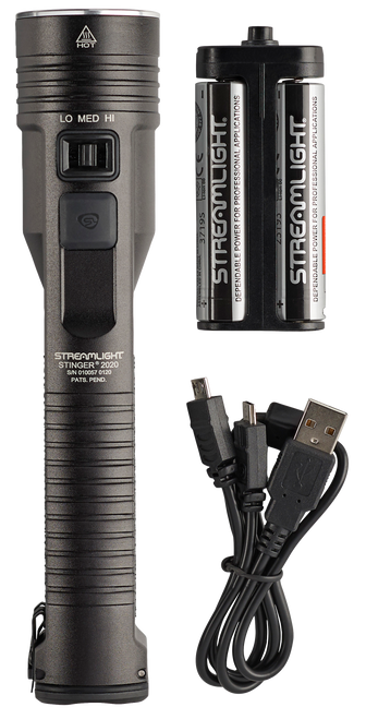 Streamlight Stinger LED Black Anodized Aluminum White LED 100/850/2000 Lumens 315 Meters Range