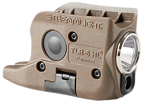 Streamlight TLR-6 HL, Tac Light with Red Laser, Fits Glock 42 & 43, 300 Lumens, Matte Finish, Flat Dark Earth, Includes Three SLB2 Batteries with USB-C Charging Case