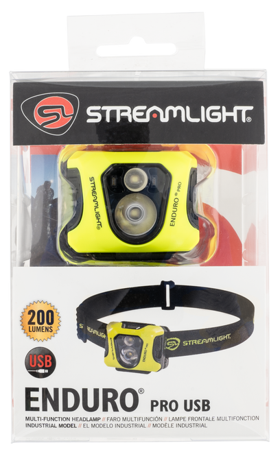 Streamlight Enduro Pro Dual Lock 15/25/50/90/145/200 Lumens White LED Bulb Black/Yellow 95 Meters Distance