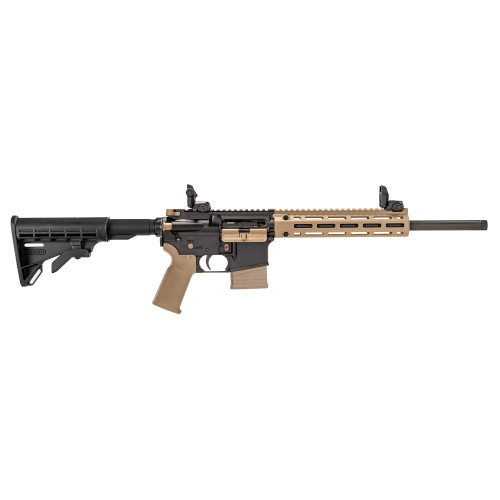 Tippmann M4-22 LTE Accent 22 LR, 16" Threaded Barrel, Matte Black, Flat Dark Earth Accents, Flip Sights, M4 Stock