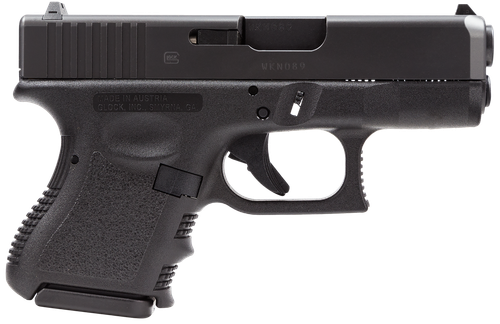 GLOCK 26V, V Series, Sub-Compact, 9mm, 3.43" Barrel, Glock Marksman Barrel, nDLC Finish, Black, No Finger Grooves, Fixed Sights, Ambidextrous Slide Stop Lever, Front Serrations, 10rd, 3 mags