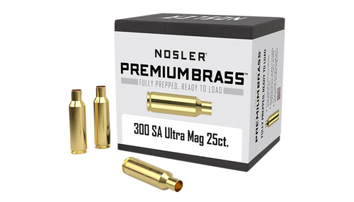 Nosler Premium Brass Unprimed Cases 300 Remington SAUM Rifle Brass 25 Per Box