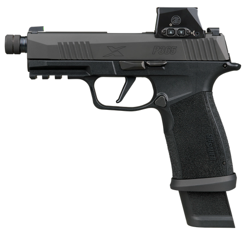 Sig P365 X-Macro TACOPS w/Optic 9mm 4.30" Threaded Barrel, Polymer Frame w/Picatinny Rail, X-Macro Grip, Sig ROMEO-X SIG-LOC Red Dot, 21 Rd