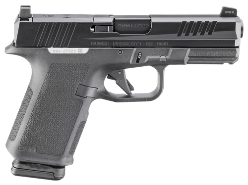 Ruger RXM Tritium 9mm, 4" Barrel, Magpul EHG Black Frame, Optics Ready, Tritium Front Co-Witness Height Sight, 15rd, 2 Magpul PMAG GL19 mags