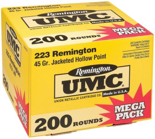 Remington UMC .223 Rem 45gr Jacketed Hollow Point 200rd Box