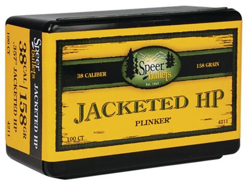 Speer Plinker Handgun Uni-Cor Bullets, .355 Diameter, 9mm, 125gr, Total Metal Jacket Flat Nose, 100 rd/Box,  NOT AMMO THESE ARE RELOADING BULLETS