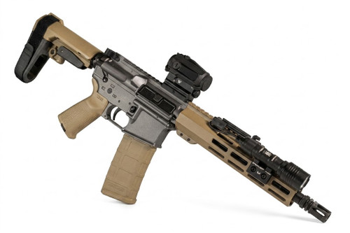 Shark Coast Tumbleweed AR Pistol Bundle 5.56 NATO 30+1 10.50" Barrel, Gray/Tan Cerakote, M-LOK Handguard, Vortex Sprax Red Dot, StreamLight ProTac Lite
