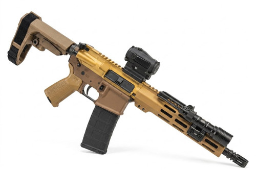 Shark Coast Sunrise AR15 Pistol Bundle 5.56 NATO 30+1 10.50" Barrel, M-LOK, MAGPUL Stock & Grip, Vortex Sprax Red Dot, Streamlight Tac Light