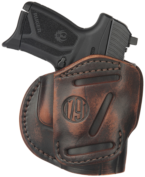 1791 Gunleather 3-Way Outside Waistband Size 04 Vintage Leather Fits Springfield XD Fits Walther PPS Fits Springfield XDS Fits Taurus G2C Ambidextrous