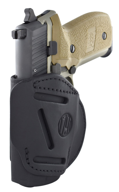 1791 Gunleather 4-Way Concealment Holster Size 01 IWB/OWB Style made of Leather with Stealth Black & Belt Loop Mount Type fits 3-4" Barrel 1911 for Left Hand
