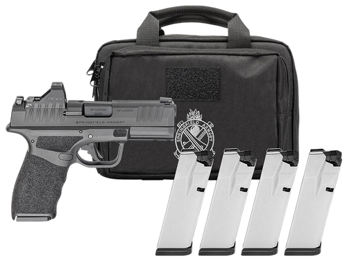 Springfield Hellcat Pro 9mm, 3.7" Barrel, Melonite Black, Tritium Front, Tactical Rack Rear, Viridian Green Dot, 4x10rd Mags, Range Bag, California Compliant