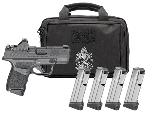 Springfield Hellcat OSP Optic Package 9mm, 3" Barrel, Black, Tritium Front, Tactical Rack Rear, Viridian Green Dot, 4x10rd Mags, Range Bag, California Compliant