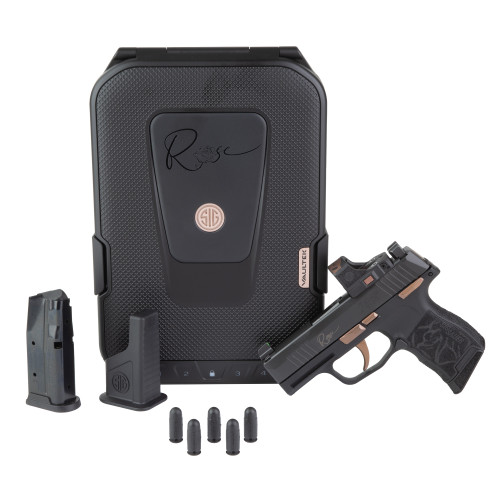 Sig Sauer P365 ROSE 380 ACP, 3.1" Barrel, Nitron Finish, Black, Rose Gold Accents, ROMEO-RS Sight, X-RAY3 Suppressor Height, 2x10rd Mags