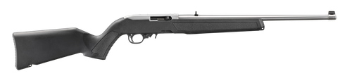 Ruger 10/22, 22 LR, 18.5" SS Barrel & Receiver, Black Stock, Adj Rear, Gold Front, 10rd