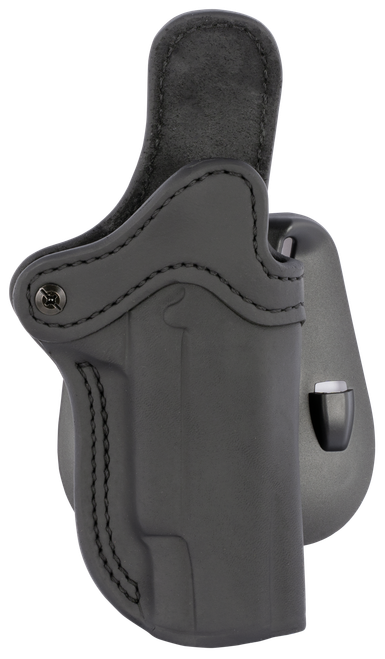 1791 Gunleather BH1 Optic Ready Size 01 Outside Waistband Open Top Style made of Leather with Stealth Black, Adjustable Cant & Paddle Mount Type fits 4-5" Barrel 1911 for Right Hand