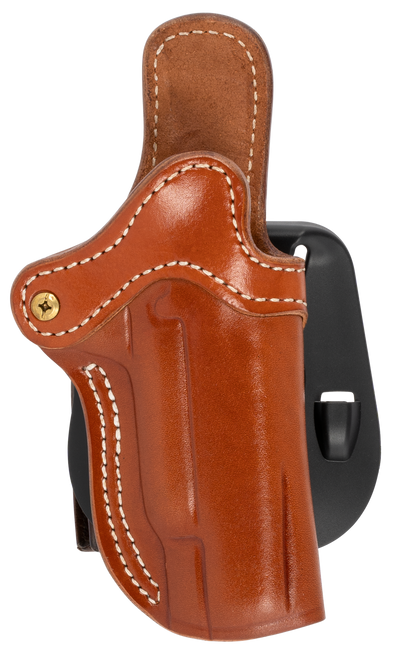 1791 Gunleather BH1 Optic Ready Size 01 Outside Waistband Style made of Leather with Classic Brown Finish, Adjustable Cant & Paddle Mount Type fits 4-5" Barrel 1911 for Right Hand