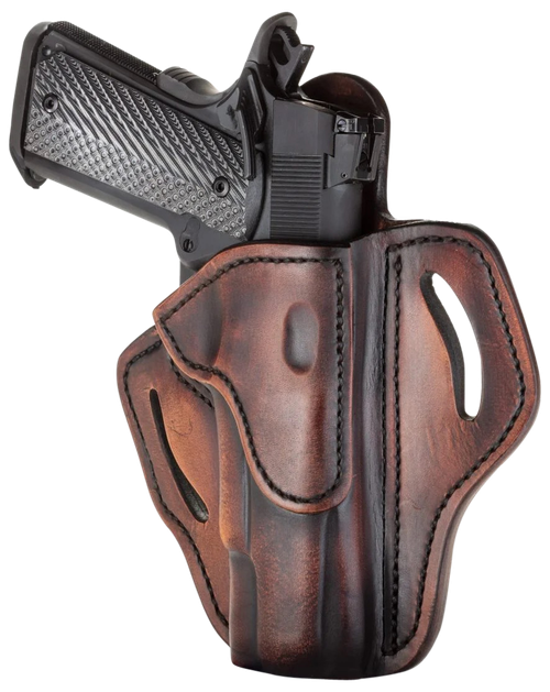 1791 Gunleather BH1 Optic Ready, Outside Waistband Belt Holster, Fits Optic Ready 4" and Longer 1911 without Rail, Matte Finish, Vintage Leather