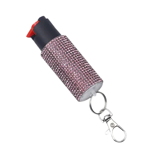 PSP Studded Pepper Spray Pink Canister Includes Keychain