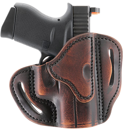 1791 Gunleather BHC Optic Ready Outside Waistband Compact Vintage Leather Belt Slide Compatible Glock 43/Sig P365