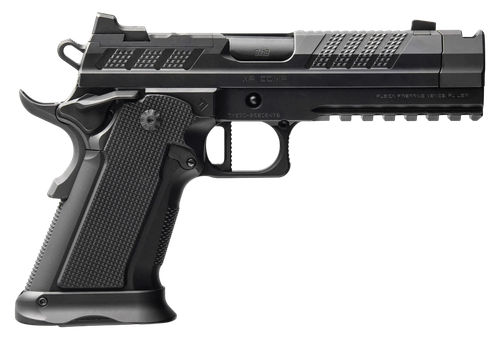 Fusion XP Comp, Aluminum Frame , Full Size, 9mm, 4.6" Barrel with Integrated Compensator, Tenifer Finish, Black, Grip & Thumb Safety, Fiber Optic Front Sights, Optic Ready, 17rd, 2 mags