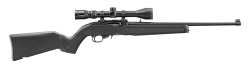 Ruger 10/22, 22 LR, 18.5" Cold Hammer Forged Barrel, Satin Finish, Black, Adjustable Rear Sight, Gold Front Bead Sight, Manual Safety, 10rd Rotary Magazine, Includes Factory-Mounted Viridian EON 3-9X40 Scope