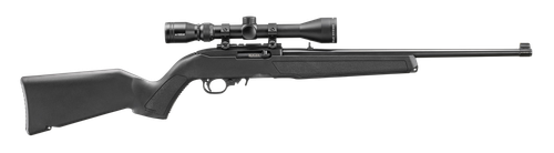 Ruger 10/22 Scope Package, 22 LR, 18.5" Barrel, Satin Black, Adjustable Rear Sight, Gold Front Bead Sight, Viridian EON 3-9X40 Scope, Case, 10 Rd