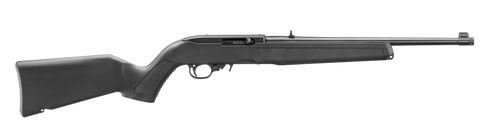 Ruger 10/22, 22 LR, 16.4" Threaded Barrel, 1/2X28 Thread Pitch, Satin Finish, Black, Adjustable Rear Sight, Gold Front Bead Sight, Manual Safety, 10rd Rotary Magazine