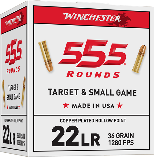 Winchester Bulk Pack 22LR 36gr Copper Plated Hollow Point 555 Per Box