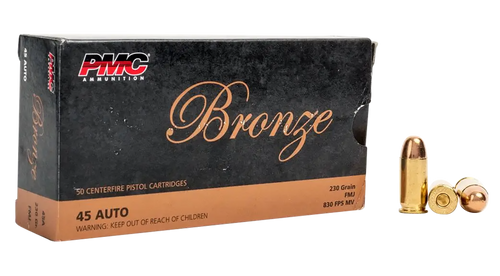 PMC Ammunition Bronze, 45 ACP, 230gr, Full Metal Jacket, 50rd Box