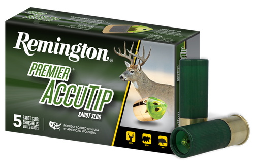 Remington Premier Accu-Tip Bonded Sabot Slug 12 Ga, 385gr, 2.75", 1850 FPS, Power Port Tip, 5rd/Box