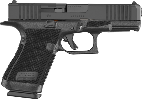 Glock 19 Gen 6 9mm,4" GMB Barrel, Optic Ready-Serrated, Black, Accessory Rail, Interchangeable Backstrap Grip, 10rd