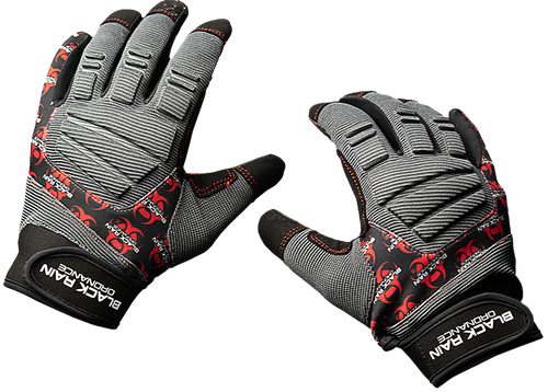 Black Rain Ordnance Tactical Gloves Black/Gray/Red Large Velcro