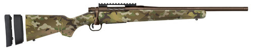 Mossberg Patriot Super Bantam Youth 350 Legend 4rd,18" Patriot Brown Cerakote Threaded Bull Barrel, Patriot Brown Cerakote Steel Receiver Picatinny Rail, MultiCam Fixed Synthetic Stock