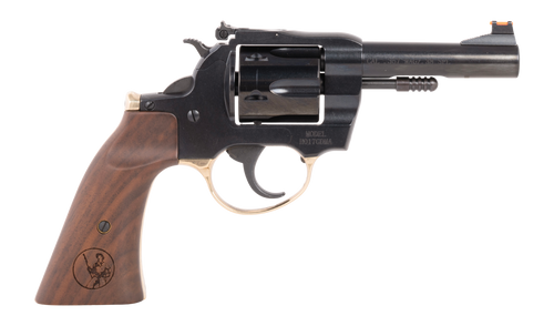 Henry H17 Big Boy Deadeye 357 Mag/38 Special, 4" Barrel, Polished Blued, American Walnut Gunfighter, Adj Rear, Ramp Fiber Front, 6rd