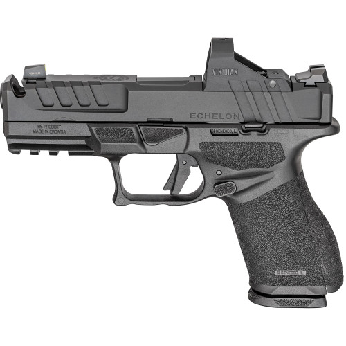 Springfield Echelon 4.0C Comp 9mm, 4" Barrel, Compensated Slide, Melonite Black, Optics Ready, Front Tritium, Tactical Rack U-Dot, Viridian Green Dot, 4x15rd Mags Includes Range Bag
