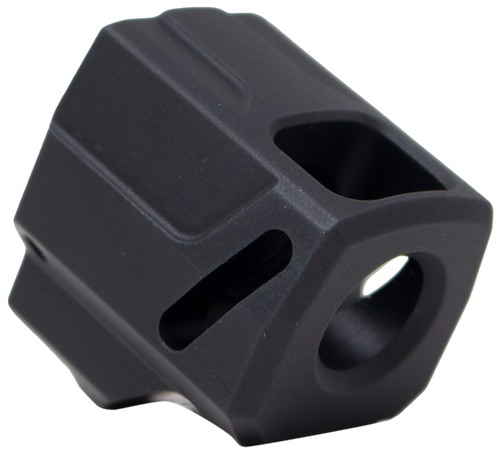 Faxon Firearms EXOS-525 Compensator Black Nitride 6061 Aluminum 1/2"x28 Threads 1.125" OAL Compatible  Sig P365/P365 XL